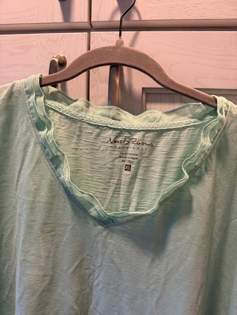 North River Mint Green Short Sleeve Cotton Tee - XL